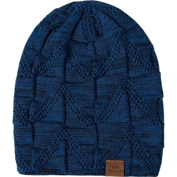 𝅺MENS Winter Beanie Warm Fleece Lined Skull Cap Blue - Picture 2 of 4